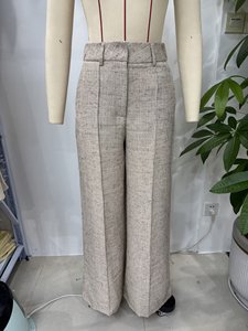 Pantalon femme automne, polyvalent, pour le travail, taille mi-haute, fermeture éclair, décontracté, imprimé, droit, plat, respirant, écologique - Product Image 4