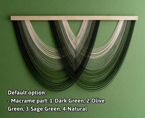 Art mural en macramé aux tons pastel avec accent en bois pour un style d'intérieur haut de gamme, décoration de salon, chambre à coucher et couloir en provenance d'Inde - Product Image 6