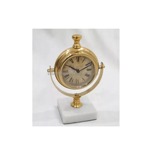 Gold Plated <b>Desk</b> Clock for Tableware New <b>Desk</b> Clock With Marble Base New Metal <b>Desk</b> Clock for Home Table Decoration - Product Image 2