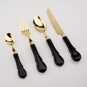 Juego de cubiertos de estilo moderno elegante dorado decorativo, utensilios de cocina con pulido brillante/niquelado, juego de cubiertos de lujo para mesa de boda - Product Image 3