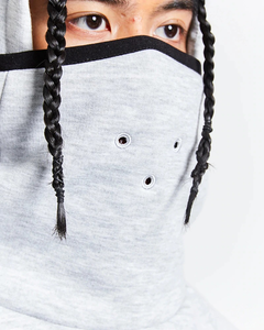 High Quality <b>Conceal</b> Fastener Pocket Customized Logo Raglan Sleeves Sweatshirt Face Cover Masked Hoodies - Product Image 4