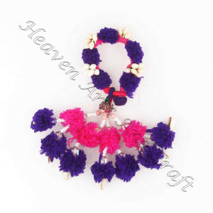 Pulsera Vintage con espejo y conchas, pompón multicolor, de estilo antiguo, gitano - Product Image 3