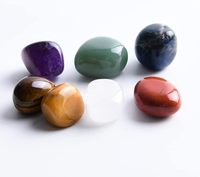 Ensemble de Pierres Chakra et Cristaux de Guérison, 7 Pierres Gravées et Polies de 15-30mm, Kit Sept Chakras de Haute Qualité, Khambhat Inde, Meilleure Vente, Porte-Bonheur