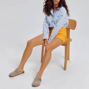 Nouveau style, shorts pour femmes de haute qualité, respirants, séchage rapide, couleur unie, taille élastique, taille haute, polyester/coton - Product Image 4