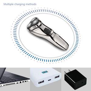 Rasoir Électrique Rotatif Rechargeable USB pour Hommes, Utilisation Humide/Sèche, Sans Fil, avec Triple Lame et Tondeuse Électrique Étanche IPX7 - Product Image 1