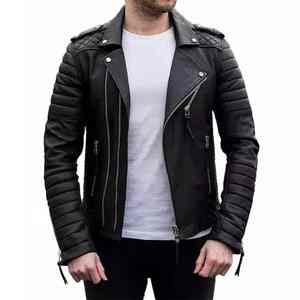 Veste en cuir d'agneau véritable pour homme, de qualité supérieure, respirante, personnalisée, en cuir véritable, noire, 2026 - Product Image 1