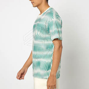 Camiseta de hombro caído para hombre 100% algodón de gran tamaño Boxy cuello redondo diseño de logotipo personalizado manga corta longitud personalizable - Product Image 3