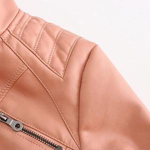 100% chaqueta de cuero auténtico para mujer nueva chaqueta de cuero genuino de motorista informal y elegante en Premium genuino - Product Image 4