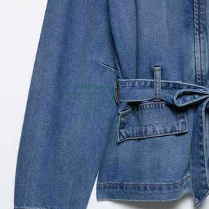 Razorts International Women's <b>Denim</b> <b>Jacket</b> Washed Regular Fit <b>Cropped</b> Vintage Style Eco-Friendly Spring Winter Casual Wear - Product Image 4