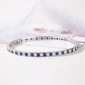 กำไลข้อมือเทนนิสทรงกลมสลับลายเจียระไนแบบแฟชั่น เจลิยา เงินสเตอร์ลิง - Product Image 6