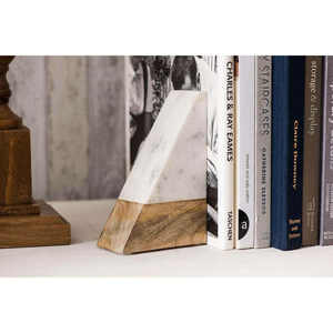 Serre-livres en bois de mangue et d'acacia faits à la main pour les livres lourds support de livre en acrylique fantaisie pour le bureau - Product Image 2