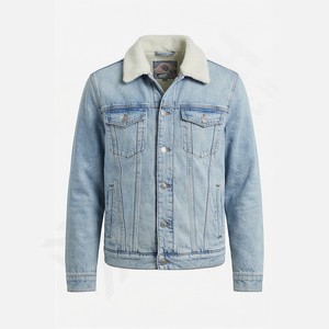 แจ็คเก็ตยีนส์ผู้ชายราคาโรงงาน น้ำหนักปานกลาง ผ้าฝ้ายหนา ซับในอย่างดี สไตล์สตรีทแวร์ลำลอง คุณภาพสูง ระบายอากาศได้ดี - Product Image 1