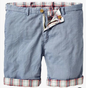 Shorts chino pour garçons en twill 100% coton, imprimé, ourlet retroussé - Product Image 1