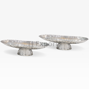 Set Of Elongated Hammered Metal Chocolate <b>Server</b> Trays For Contemporary <b>Buffet</b> Dessert Layout And Hospitality Service - Product Image 4