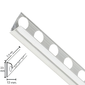 Protezione per Bordi in Metallo Rotonda, Finitura Lucida, Barra da 2,6 Metri - Product Image 1