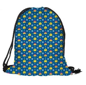 Sac à dos de rangement pratique écologique, sacs en coton lin cadeau de noël fourre-tout en toile sacs à cordon vierge Logo personnalisé - Product Image 1