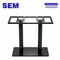 Pieds de table industriels modernes en acier inoxydable noir pour restaurant, bureau, salle à manger, café - Supports de meubles métalliques robustes