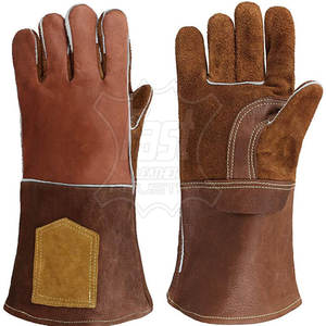 ถุงมือหนังสำหรับงานเชื่อมจากโรงงานโดยตรง จำหน่ายจำนวนมาก รับผลิตแบบ OEM พร้อมสกรีนโลโก้ ผู้ผลิตถุงมือหนังสำหรับงานเชื่อม ขายส่ง - Product Image 1