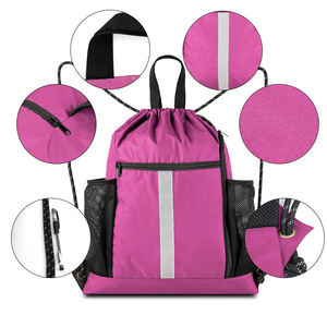 Sac à cordon en tissu polyester imprimé sur mesure à prix de gros sac à cordon léger de haute qualité à vendre - Product Image 5