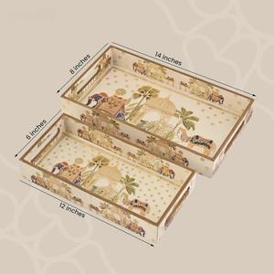 Bandeja de Servicio de Diseño con Recubrimiento de Esmalte de Madera MDF, Bandeja de Mesa de Alta Calidad para Hoteles y Restaurantes - Product Image 1