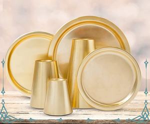 Support à gâteau métallique doré brillant, présentoir à gâteau Durable de Style Royal de taille personnalisée - Product Image 3