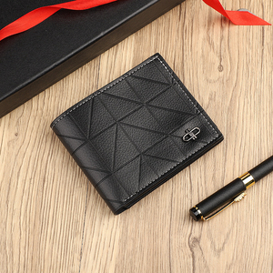 Cartera Corta de Cuero Suave de Alta Calidad para Hombre con Protección RFID, Patrón Sólido, Cierre Personalizado con Logotipo, Monedero - Product Image 6