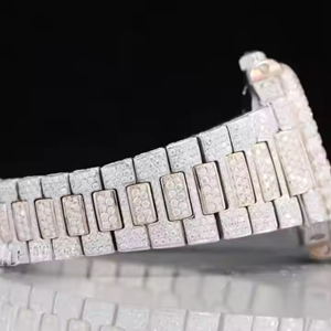 Relojes de cuarzo analógicos de lujo con bisel de 41mm, relojes Moissanite, esfera con Vvs Lab Grown Diamond, pantalla analógica, reloj de Hip Hop - Product Image 3