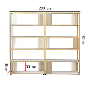 Estante de Exhibición Tipo Soporte GETO KTB68099, Estante Decorativo para Sala de Estar con Parte Superior de Madera y Estructura de Hierro - Product Image 4