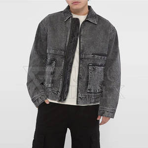 Veste en jean rétro délavée à l'acide pour homme, vêtements d'extérieur délavés de style vieilli d'origine - Product Image 6