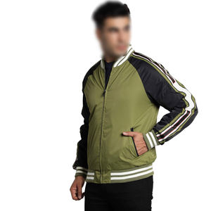 แจ็คเก็ตบอมเบอร์กันลมสำหรับผู้ชายเสื้อแจ็กเก็ตดีไซน์ใหม่ล่าสุดสีตัดกันตามสั่ง2025 - Product Image 3