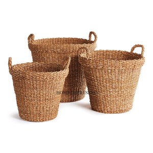 Set Of 3 Woven Rattan Material Different Sizes Home and Kitchen Rattan <b>Basket</b> Latest Designing Round Shape Indoor <b>Storage</b> <b>Basket</b> - Product Image 1