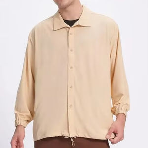 Chemise Homme Décontractée 100% Coton Coupe Régulière Solide Respirant Teint Uni Tricoté Tissage ODM Fourniture - Product Image 1