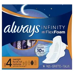 Toallas sanitarias Always Infinity para mujer, con alas, talla 2, suaves y cómodas, protección contra fugas, paquete económico - Product Image 3