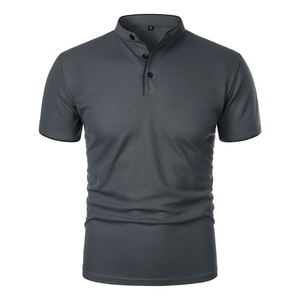 Golf pour hommes de qualité supérieure pour polo affaires décontracté coupe ample à manches courtes avec logo personnalisé col toile T-Shirt motif solide - Product Image 4
