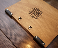 Penutup Menu kayu A4 awet dengan buku Folder Menu kualitas kulit berkualitas untuk kafe restoran Bar Hotel-perlengkapan Restoran