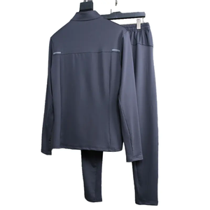 Gym Fitness Sets Men Gymwear 1/4 Zipper Long Sleeve T Shirt Track Pants Sweatsuit Mens Joggers Custom Tracksuit - Product Image 5