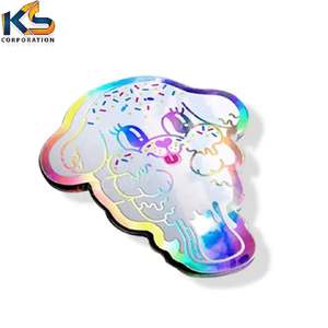 Autocollant en vinyle imprimé à l'écran de haute qualité et durable, motif dessin animé |   Impression UV sur feuille CMYK, imperméable, brillante, design holographique, dessin animé - Product Image 2