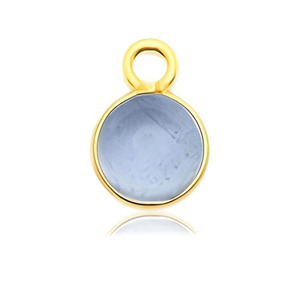 Pendentif rond aigue-marine lisse-Lunette faite à la main Charme minuscule, Bélière unique plaqué or, Bijoux de collier minuscule, Cadeau pour elle - Product Image 1