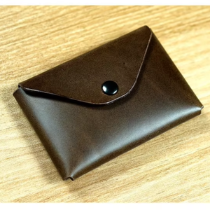 ALW Personnalisable Usine-Véritable Mini Bouton Crédit ID Haute Qualité Fait Main Slim Vintage Crazy Horse Cuir Classique Minimaliste - Product Image 1