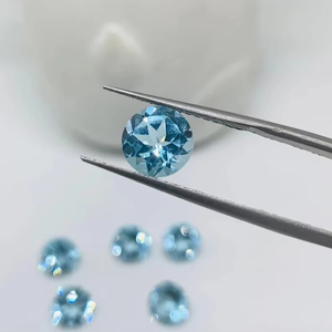 Topaze bleue facettée de 8 mm, qualité supérieure, pierre précieuse naturelle de 1 à 2 carats, certifiée par un tiers, pour la fabrication de bijoux, pierres en vrac - Product Image 1