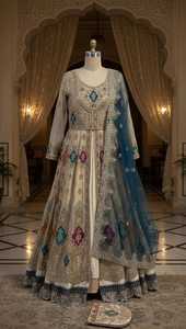 ชุดเดรสแม็กซี่แบบหรูหราสำหรับปาร์ตี้ปากีสถานชุดเดรสผ้าชีฟองปักลายแบบทางการ3ชิ้นสำหรับงานแต่งงานและงานรื่นเริง - Product Image 5