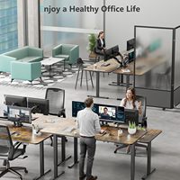Table de bureau électrique à hauteur réglable intelligente, sur mesure, à 2 pieds et 2 moteurs, pour position assise-debout, idéale pour les coins