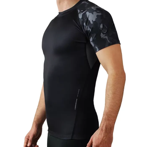 Protège-éruption noir personnalisé pour hommes Long Sport Style avec conception de sublimation extensible pour Jiu Jitsu - Product Image 4