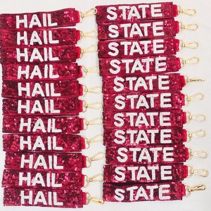 Porte-clés perlé personnalisé chic indien embelli à la main charmant sac perlé porte-clés - Product Image 1