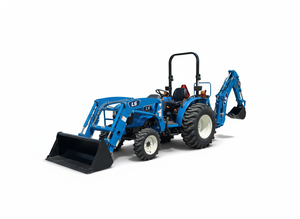 Tractor de Jardín de Calidad LS, Grado Industrial, Motor Diésel de 4 Tiempos, Cortacésped con Operador a Bordo, Cargador Frontal y Retroexcavadora - Product Image 1