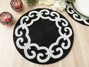 Chemin de table perlé de festival 2025 dernière conception de couleur unie pour les mariages, anniversaires et banquets Coureurs de décoration perlés élégants - Product Image 4