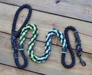 TWO COLOR: Mid-Splice Rope Dog Leash/Lead Cotton Rope Dog Leash, Custom Dog Leash, <b>Personalized</b> Dog Lead, Multicolor Dog Leash - Product Image 1