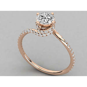 14K Gold <b>Solitaire</b> Lab Grown Diamond Handmade Ladies <b>Ring</b> Pear Shape Oval Cluster Design for Engagement Promise IGI Certified - Product Image 4