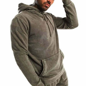 Alta calidad 420 GSM Lavado ácido Tamaño EE. UU. Jogger Suit Fabricante Logotipo personalizado Chándal de moda para hombre Conjunto de dos piezas con capucha - Product Image 2