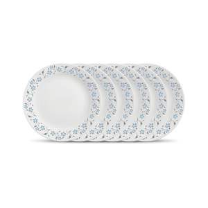 Plato de comedor de uso diario de cerámica, Colección Classique, juego completo de platos de cristal de ópalo, 11 pulgadas, 6 uds., blanco liso, el mejor precio - Product Image 2